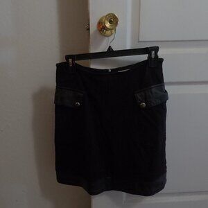 Cato Size 4 Black Mini Skirt w/ Faux Leather Cargo Pockets
